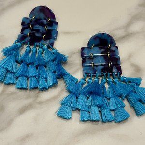 Tuckernuck Blue Tassel Earrings